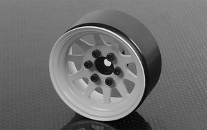 OEM Stamped Steel 1.9" Beadlock Wheels (White) - Race Dawg RC