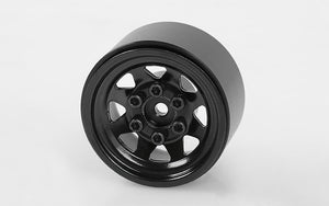 Stamped Steel 1.0" Stock Beadlock Wheels (Black) - Race Dawg RC