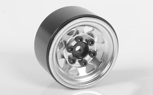 Stamped Steel 1.0" Stock Beadlock Wheels (Silver) - Race Dawg RC
