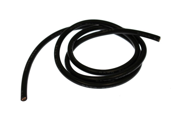8 Gauge Silicone Wire, 3' Black - Race Dawg RC