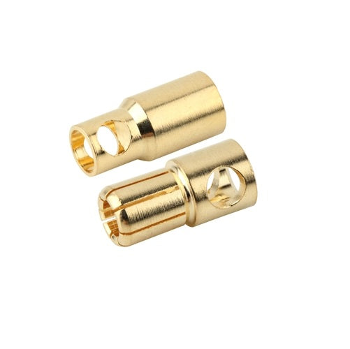 6mm Gold Plated Banana Plugs, Male & Female (5 pair) - Race Dawg RC