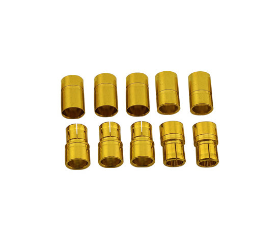 8mm Gold Plated Banana Plugs, Male & Female (5 pair) - Race Dawg RC