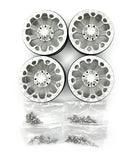 1.9" Aluminum Beadlock Rims (4pcs) Y Pattern, Silver - Race Dawg RC