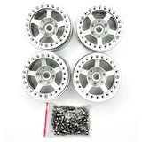 1.9" Aluminum Beadlock Rims (4pcs) 5 Star, Silver - Race Dawg RC
