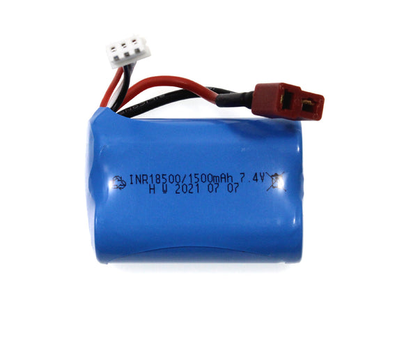 Li-Ion 7.4V 1500mAh Battery Pack (TYPE 18500) w/T-Plug for - Race Dawg RC