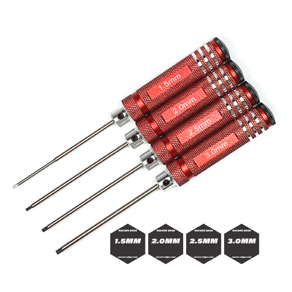 Metric High Speed Steel Hex Driver Set w/ Red Handles - Race Dawg RC
