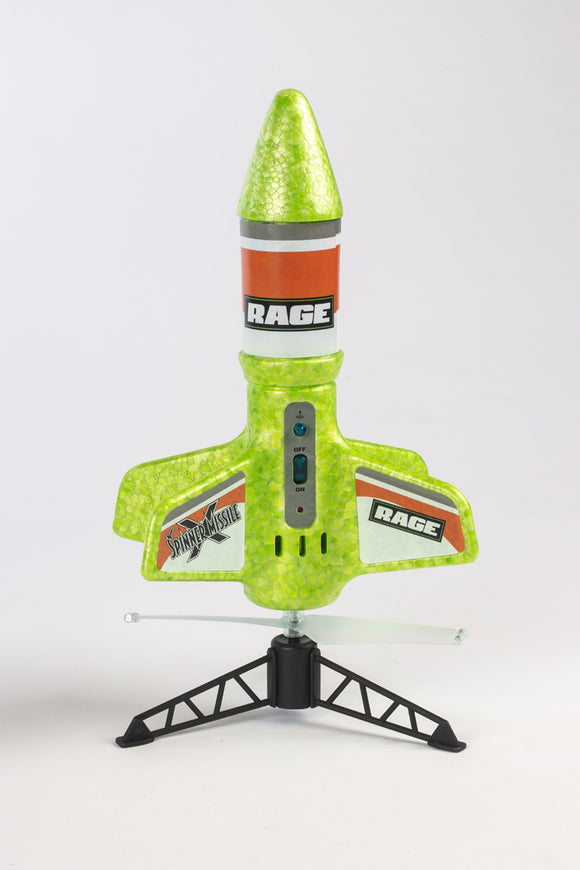 Spinner Missile X - Green Electric Free-Flight Rocket - Race Dawg RC