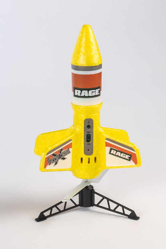 Spinner Missile X - Yellow Electric Free-Flight Rocket - Race Dawg RC