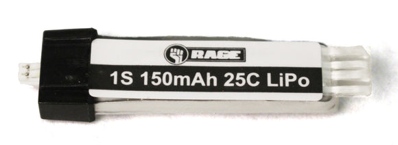 150mAh 1S 3.7V 15C LiPo Battery, Ultra-Micro Connector - Race Dawg RC