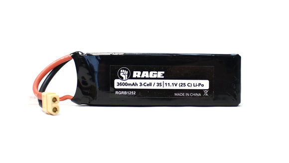 11.1V 3S 25C 3600mAh Li-Po Battery w/ XT60 SC700BL - Race Dawg RC