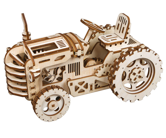 Mechanical Wood Models; Tractor - with wind-up spring - Race Dawg RC