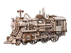 Mechanical Wood Models; Steam Locomotive - with wind-up - Race Dawg RC