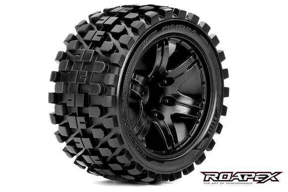 Rhythm 1/10 Stadium Truck Tire Black Wheel with 0 Offset 12mm - Race Dawg RC