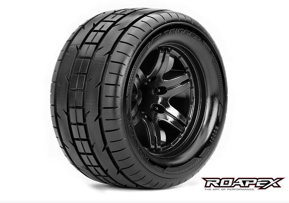 Trigger 1/10 Monster Truck Tire Black Wheel with 1/2 - Race Dawg RC