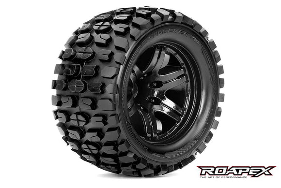 Tracker 1/10 Monster Truck Tire Black Wheel with O Offset - Race Dawg RC