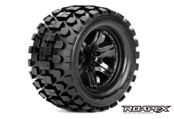 Rhythm 1/10 Monster Truck Tire Black Wheel with 1/2 - Race Dawg RC