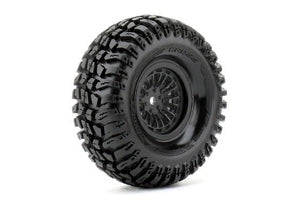 Cross 1/10 Crawler Tires Mounted on Black 1.9" Wheels, - Race Dawg RC