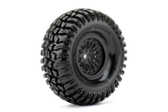 Cross 1/10 Crawler Tires Mounted on Black 1.9
