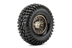 Cross 1/10 Crawler Tires Mounted on Chrome Black 1.9" - Race Dawg RC