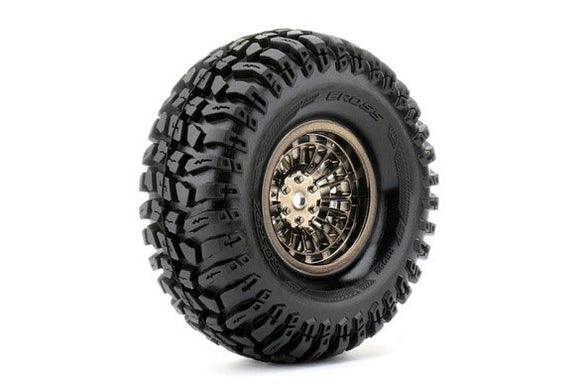 Cross 1/10 Crawler Tires Mounted on Chrome Black 1.9