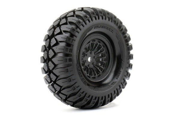 Hardrock 1/10 Crawler Tires Mounted on Black 1.9