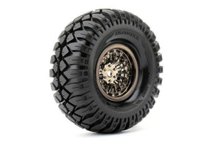 Hardrock 1/10 Crawler Tires Mounted on Chrome Black 1.9" - Race Dawg RC