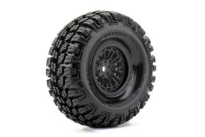 Storm 1/10 Crawler Tires Mounted on Black 1.9" Wheels, - Race Dawg RC