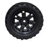 Rhythm Belted 8S Monster Truck Tires, Mounted on Black - Race Dawg RC