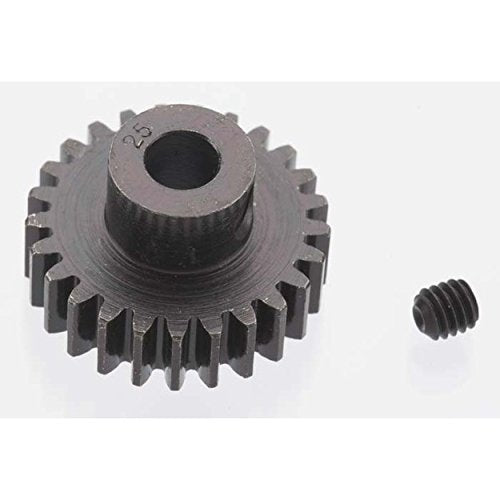 EXTRA HARD 25 TOOTH BLACKENED STEEL 32P PINION 5M/M - Race Dawg RC