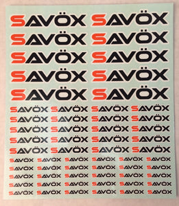 Savox Logo Sticker Sheet 190 x 230 mm - Race Dawg RC