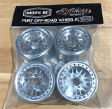 Fury Off-Road Beadlock Wheels w/ 8 Silver Rings & Hardware - Race Dawg RC
