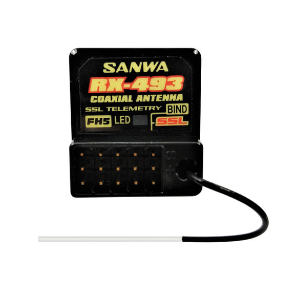 Sanwa RX-493 4CH Receiver w/ Coaxial Antenna for M17 - Race Dawg RC
