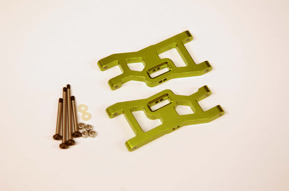 Aluminum Front A-Arms w/ Lock- Nut Hinge Pins, Green, - Race Dawg RC