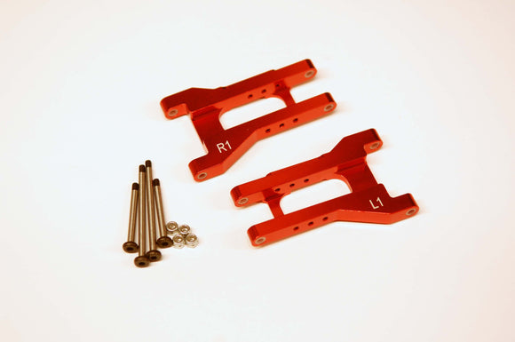 Aluminum Toe-In Reducing Rear A-Arms 1 Degree, Red - Race Dawg RC