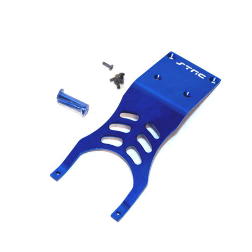 Aluminum Front Skid Plate Set, w/Steering Posts, Blue - Race Dawg RC