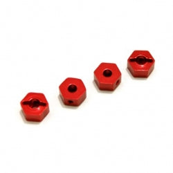 Red CNC Machined Aluminum Hex Adapters, for Associated Endur - Race Dawg RC