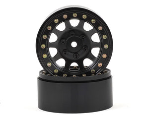 SSD RC SSD00003 D Hole 1.9" Steel Beadlock Crawler Wheels (Black) - Race Dawg RC