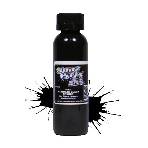 ULTIMATE BLACK BACKER 2OZ FOR MIRROR CHROME AIRBRUSH PAINT - Race Dawg RC