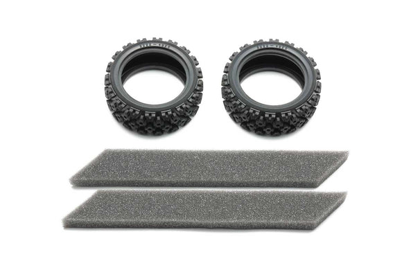 RC Rally Block Tires, Soft Compound w/ Foam Inserts (2) - Race Dawg RC
