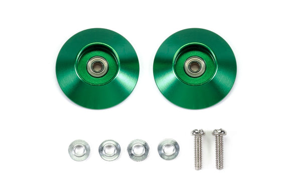 HG 19mm Tapered Aluminum Ball- Race Rollers (Ringless/Green) - Race Dawg RC