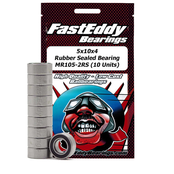 5x10x4mm Rubber Sealed Bearing (10) MR105-2RS - Race Dawg RC