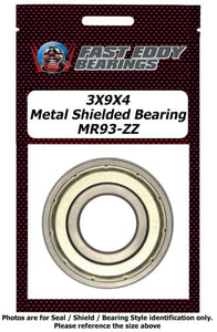 3X9X4 Metal Shielded Bearing MR93-ZZ - Race Dawg RC