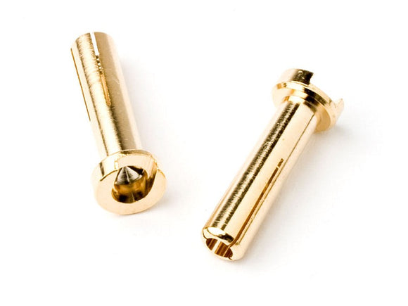 4mm Male Bullets Low Profile (pr.) Gold 14mm - Race Dawg RC