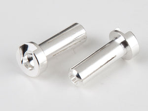 4mm Male Bullets Low Profile (pr.) Silver 14mm - Race Dawg RC