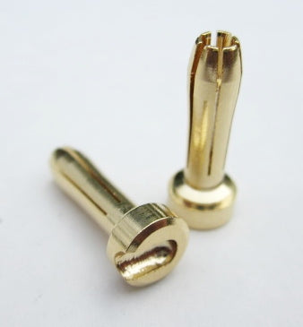 4mm HD Male Bullets (Charger Side, pr.) Gold - Race Dawg RC