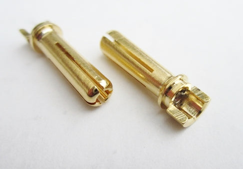 4mm Male Bullets Narrow-top (pr.) Gold 18mm - Race Dawg RC