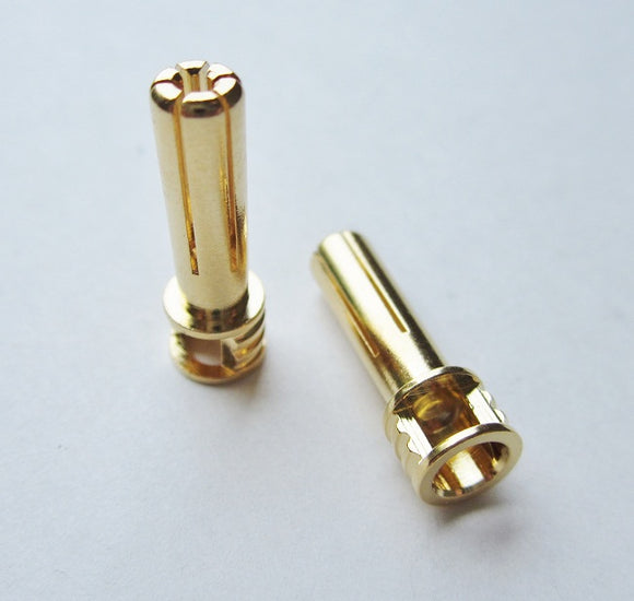 5mm Male Bullets Window Top (pr.) Gold 21mm - Race Dawg RC