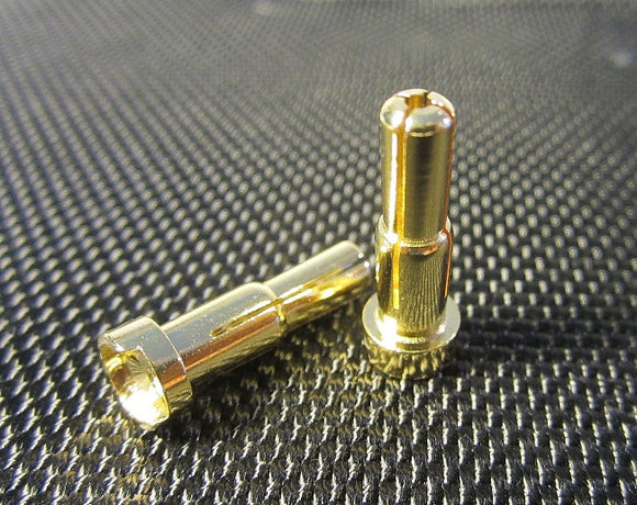 4mm + 5mm Double Male Bullets (pr.) Gold 20mm - Race Dawg RC