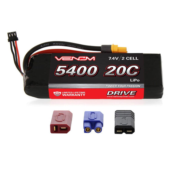 DRIVE 20C 2S 5400mAh 7.4V LiPo Battery with UNI 2.0 Plug - Race Dawg RC