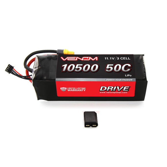 DRIVE 50C 3S 10500mAh 11.1V LiPo Battery with UNI 2.0-TRX - Race Dawg RC